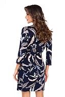 Lounge robe, high quality viscose, pockets, 3/4 length sleeves, leaves